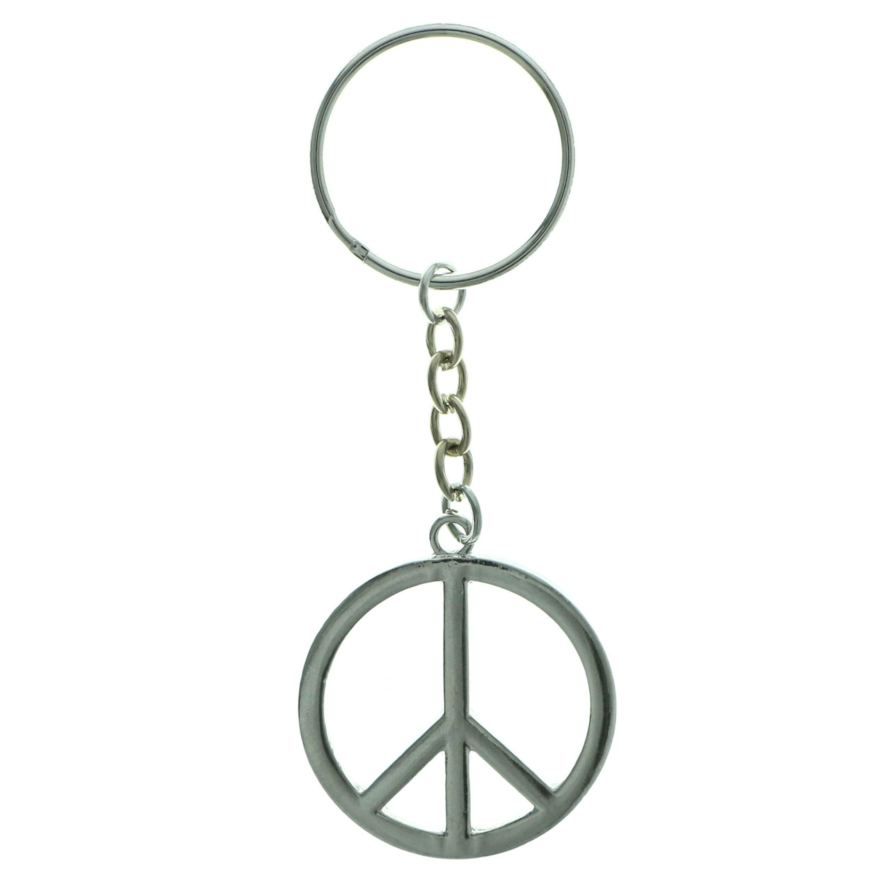 Silver-Tone Metal Peace Sign Keychain - Walmart.com