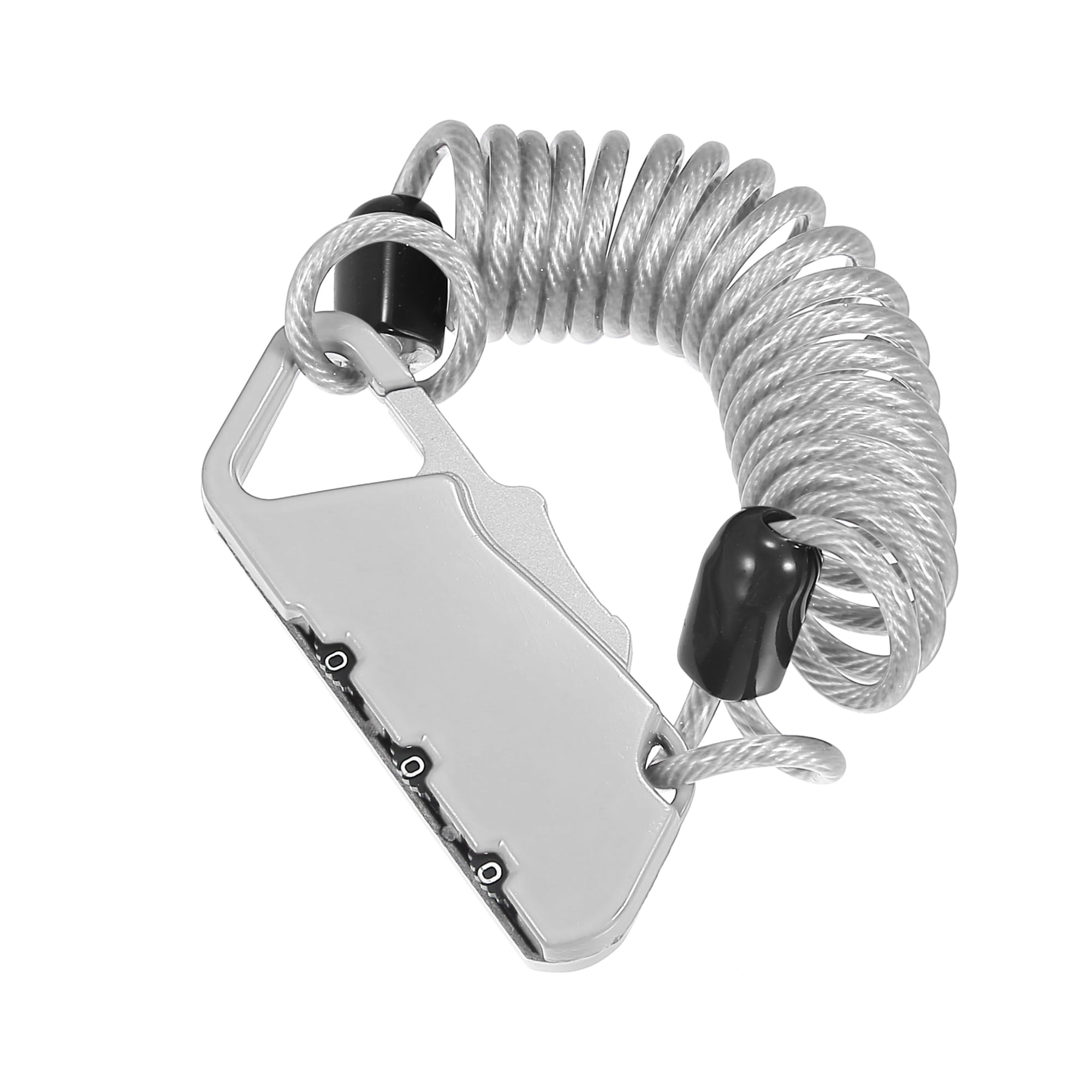 Silver Tone Motorcycle Bike Helmet Lock Portable 3 Digit Security  Resettable Cable Combination Anti-Theft Luggage Lock - Walmart.com, image size:2000x2000