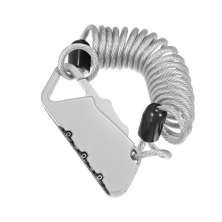 Silver Tone Motorcycle Bike Helmet Lock Portable Digit Security