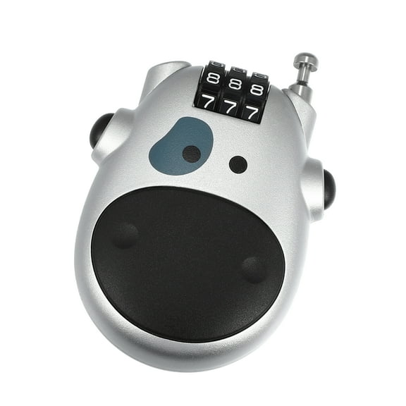 Silver Tone Motorcycle Bike Helmet Lock Portable 3 Digit Security Resettable Lock Anti-Theft Luggage Lock