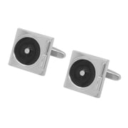 Silver Tone Record Player Cuff Link