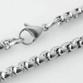 thumbnail image 1 of Silver Tone Rolo Box Chain Stainless Steel Necklace 1/2/3/4/5/7MM For Men Women, 1 of 2