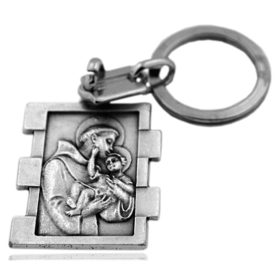 Silver-Tone St. Anthony Keychain