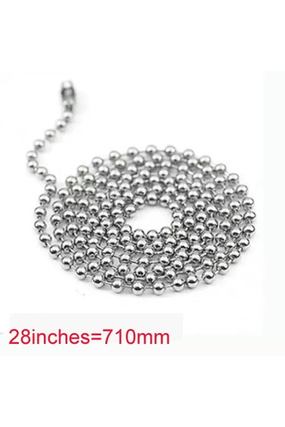 Silver Tone Stainless Steel 2.4mm Ball Bead Chain 18-38 inch dog tags Necklace