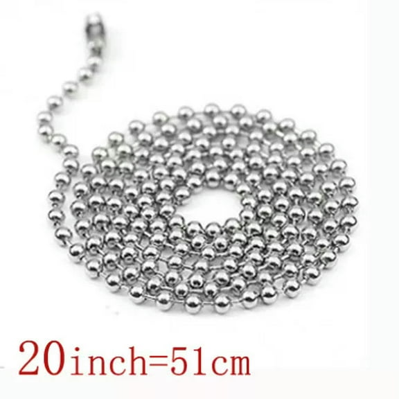 Silver Tone Stainless Steel 2.4mm Ball Bead Chain 18-38 inch dog tags Necklace