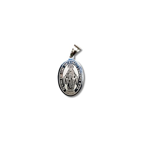 Stainless Steel Virgin Mary Pendant – High Polish, 68mm, Unisex