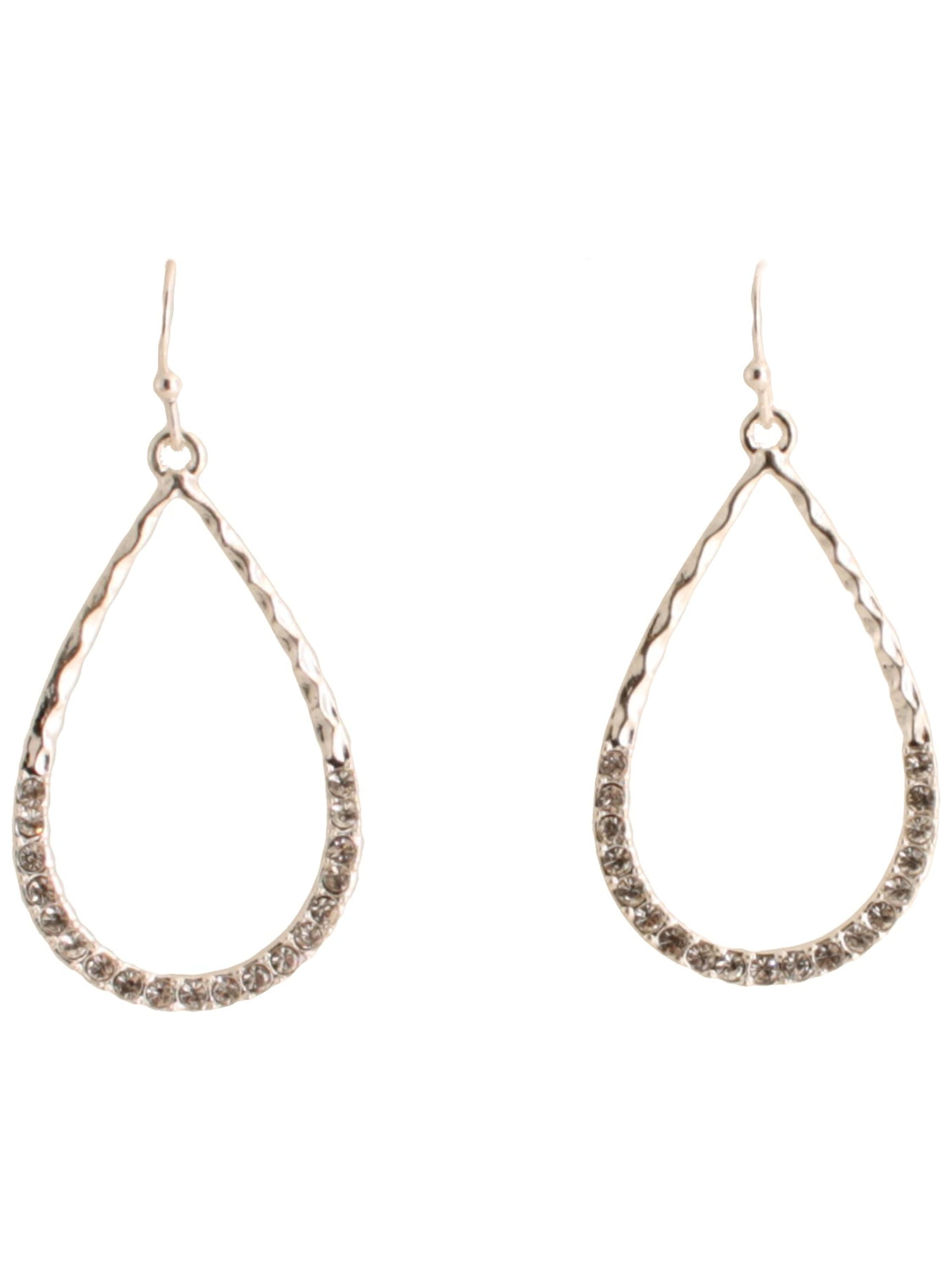 Silver Tone Tear Drop Earring - Walmart.com