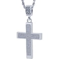 thumbnail image 1 of Silver Tone The Block Cross Pave Pendant with 24" Rope Chain, 1 of 1