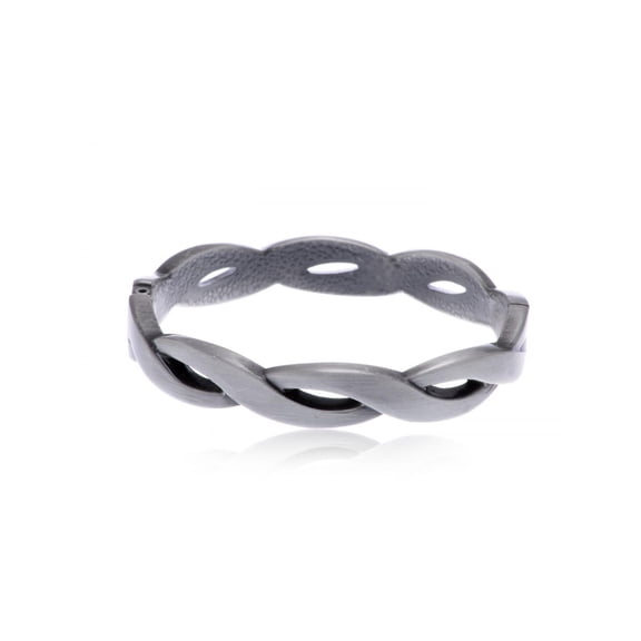 Silver Tone Twisted Braid Simple Thin Greek Inspired Bangle Bracelet