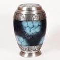 thumbnail image 1 of Silver Top Border Engraved Adult Cremation Urn for Human Ashes - Handcrafted Funeral Memorial Ashes Urn - Large Burial Urn - BAG Included (200 LBS, Cloud Blue), 1 of 4