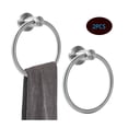 thumbnail image 1 of Silver Towel Ring, Bath Hand Towel Ring 304 Stainless Steel Round Towel Holder for Bathroom,2Pcs, 1 of 7