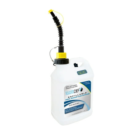 Silver Transfer DEF Refillable Diesel Exhaust Fluid Jug with Tethered Spout, 2.5 Gallon