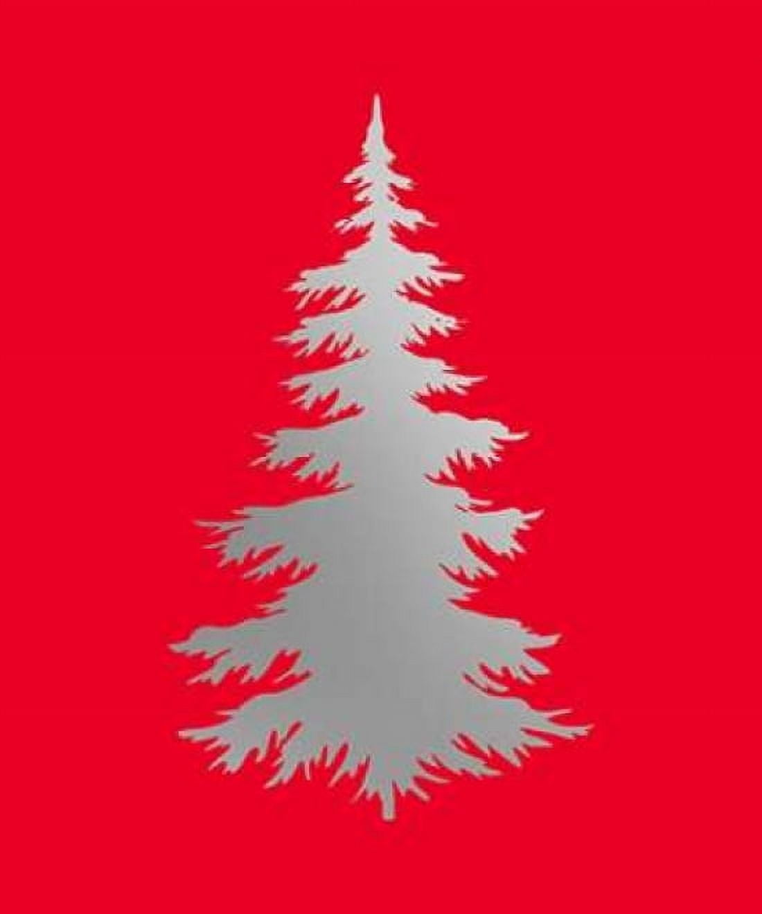 Silver Tree on Red Canvas Art - Tara Moss (20 x 24)
