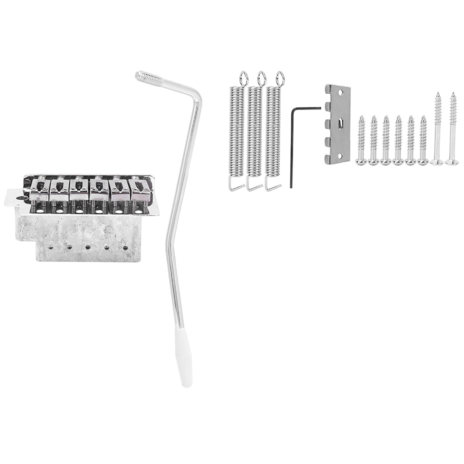 Silver Tremolo Bridge Trem Arm with Bridge Screws for 6 String Electric