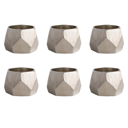 Silver Triangle Band Napkin Ring (Set of 6)