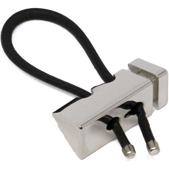 Silver Triangle with Leather Wire Keychain