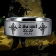 thumbnail image 1 of Silver Tungsten 2 Samuel 22:38 Ring, 1 of 4