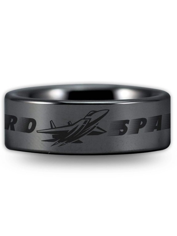 Silver Tungsten Aerospace Ring