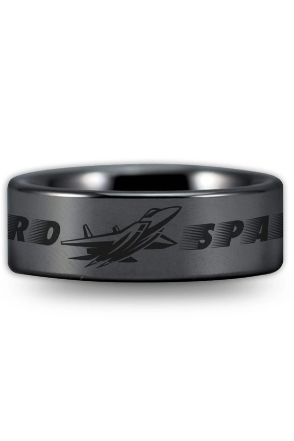 Silver Tungsten Aerospace Ring