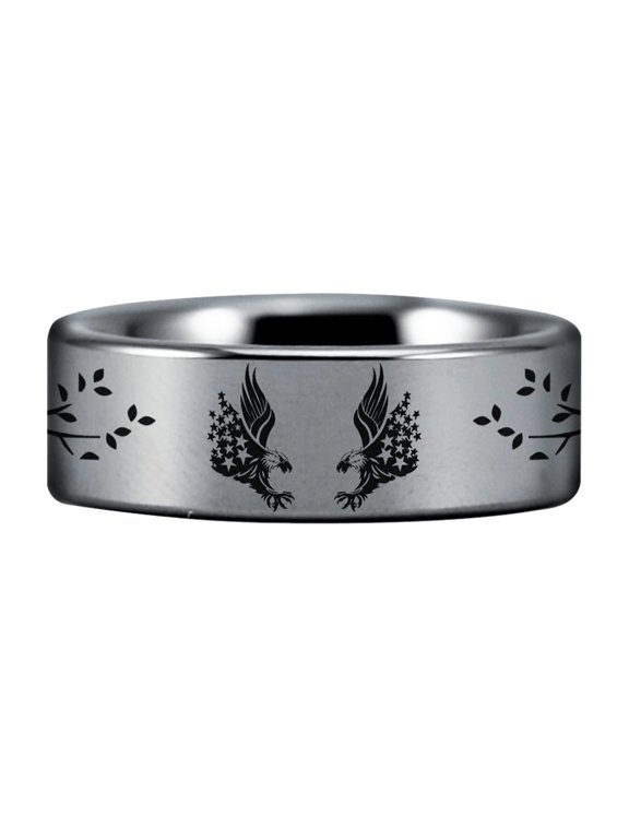 Silver Tungsten American Eagle Ring
