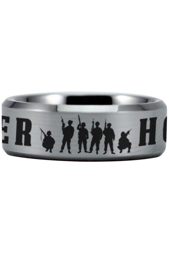 Silver Tungsten Brotherhood Ring