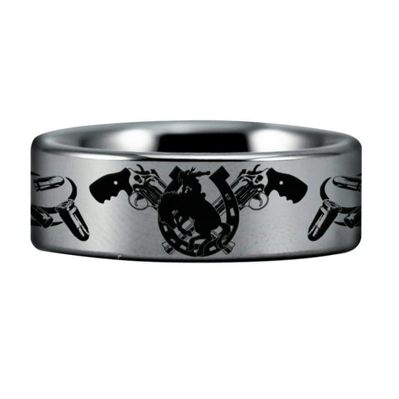 Silver Tungsten Cowboy Ring
