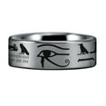 thumbnail image 1 of Silver Tungsten Hieroglyphs Ring, 1 of 4