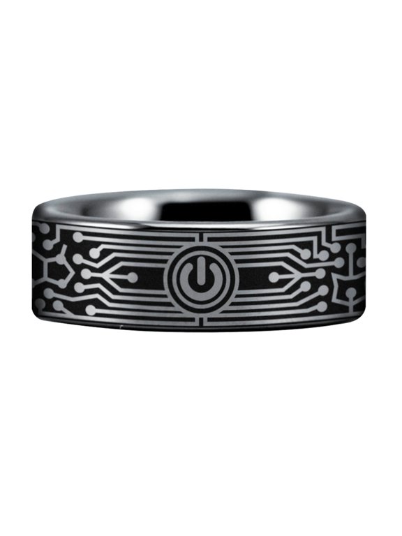 Silver Tungsten Technology Ring