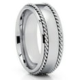 thumbnail image 1 of Silver Tungsten Wedding Ring,Braid Wedding Ring,Tungsten Carbide Ring,Engagement Ring,8mm Ring, 1 of 4