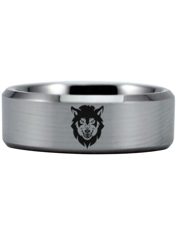 Silver Tungsten Wolf Ring