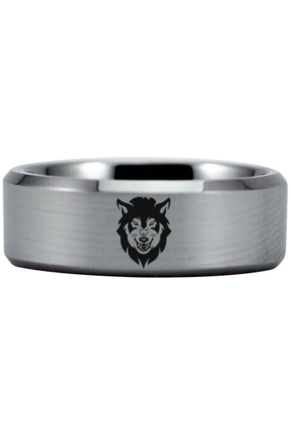 Silver Tungsten Wolf Ring
