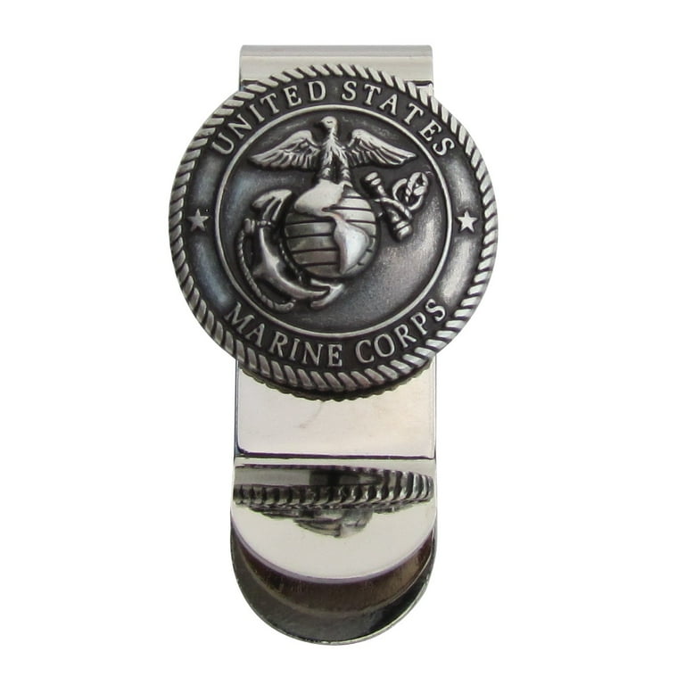 Silver US Marines Seal Money Clip Mens USMC Concho Card Holder Men's Wallet Gift Silver US Marines Seal Money Clip Mens USMC Concho Card Holder Men's Wallet Gift