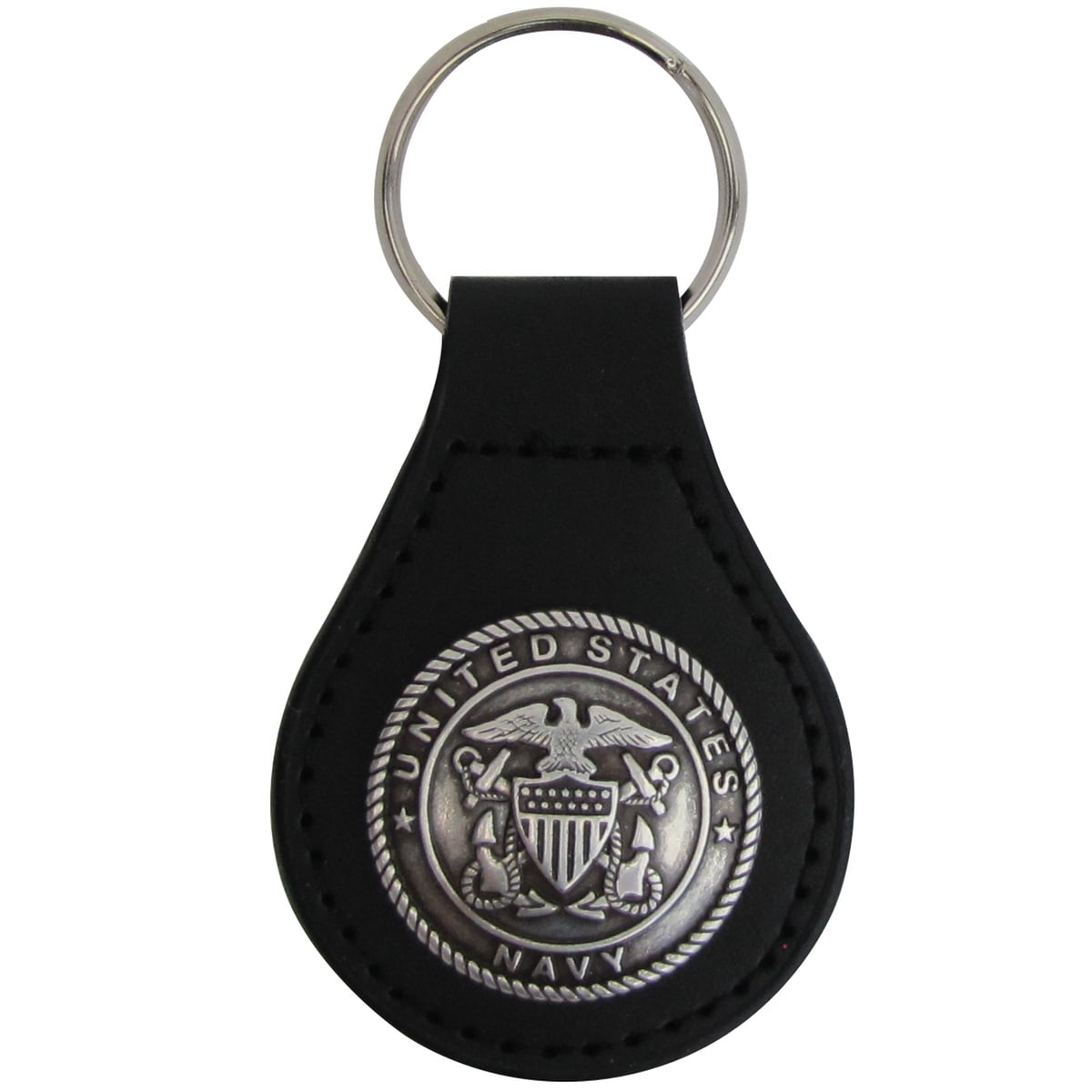 Silver US Navy Seal Leather Car Keyfob Truck Key Ring Chain Fob Keyring  Keychain 