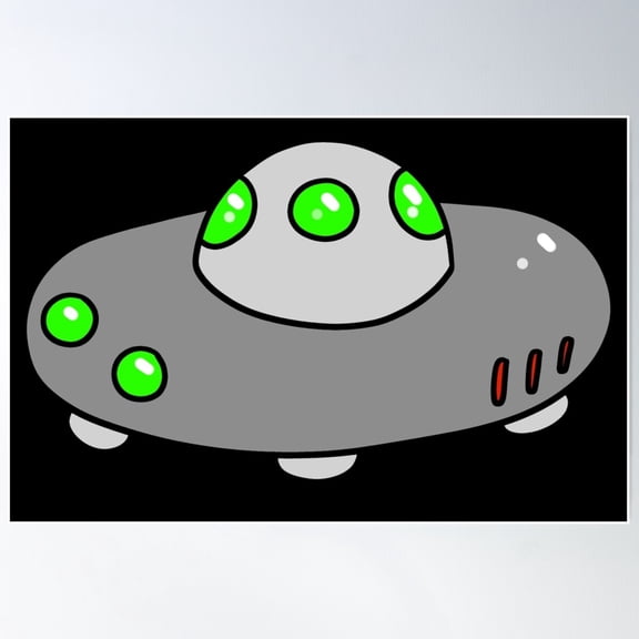 Silver Ufo Poster Wall Art, Modern Wall Decor For Living Room Bedroom, 8x12 UNFRAMED