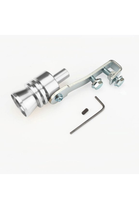 Silver Universal Turbo Sound Whistle Muffler Simulator Exhaust Pipe Noise Maker For Car Truck Motorcycle Bike Scooter Tailpipe Enhancement Aluminum Construction Easy Installation Silver Co