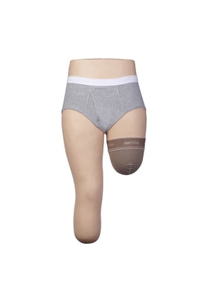3562 Silver Above Knee Prosthetic Shrinkers - 30-40 mmHg Medium Beige I