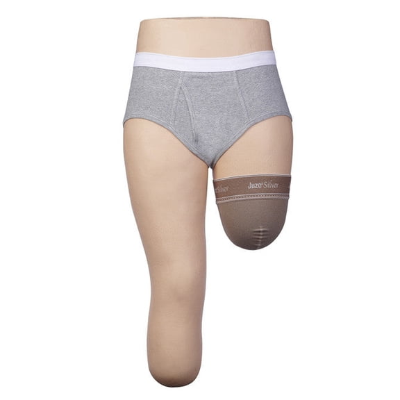 Juzo 3561 Silver Above Knee Prosthetic Shrinkers - 20-30 mmHg Medium Beige III