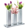 thumbnail image 1 of Silver Vases for Decor Vase - Acrylic Flower Vase Set Luxury Gift, Modern Decorative Vases for Home Décor, Living Room, Entryway Table, Mantle Shelf & Wedding Centerpiece, 3 Vases & Tray, by Elavain, 1 of 7