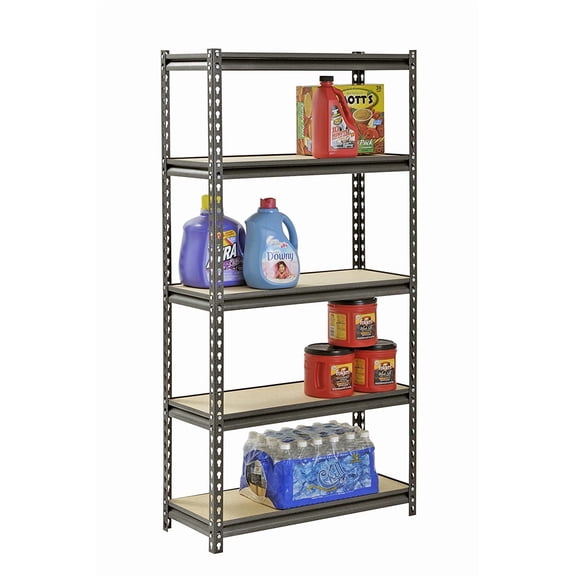 Silver Vein Steel Storage Rack with 5 Adjustable Shelves, 4000 lb Capacity, 60" Height