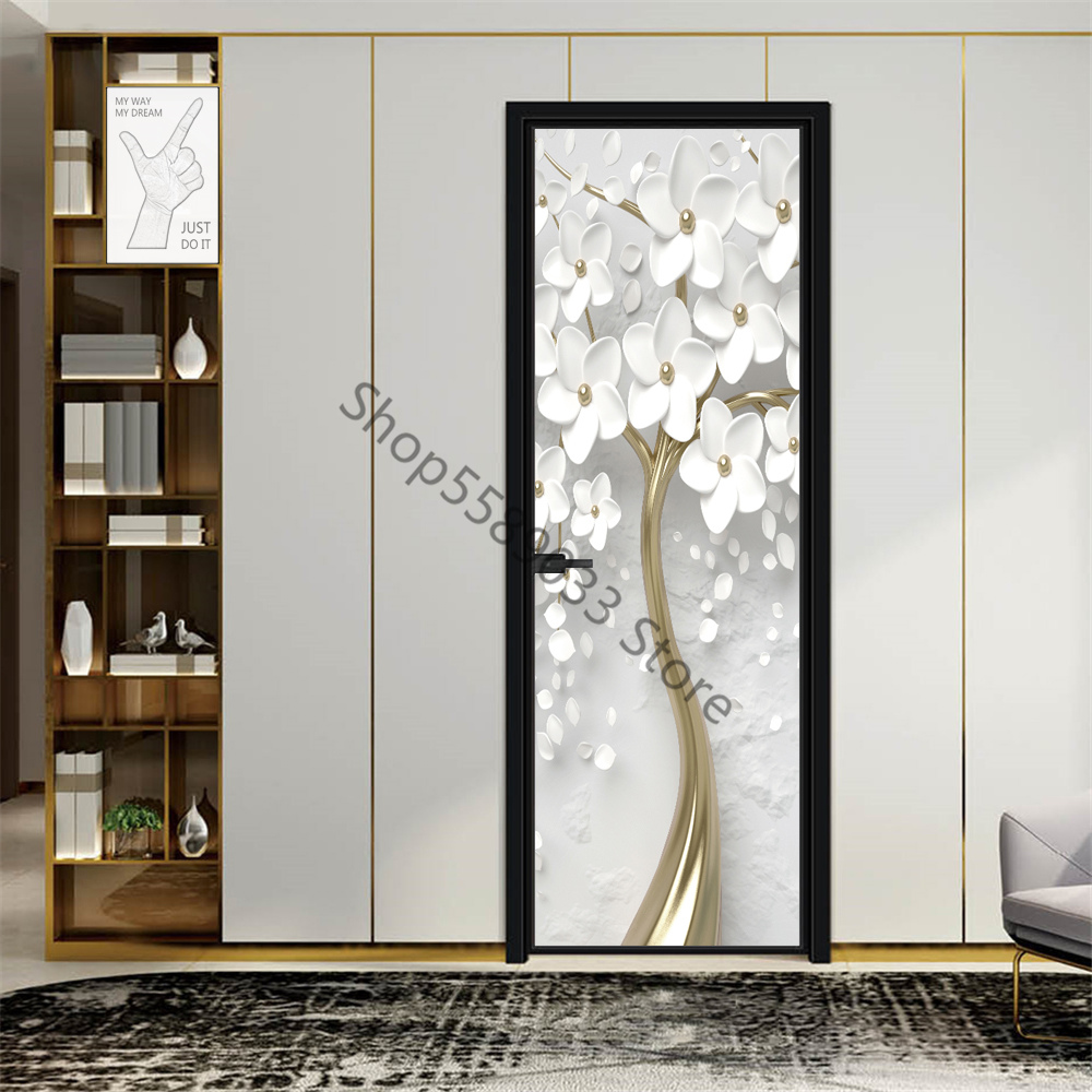 Silver Vinyl Adhesive Sticker On The Door Modern Interior Upholstery ...