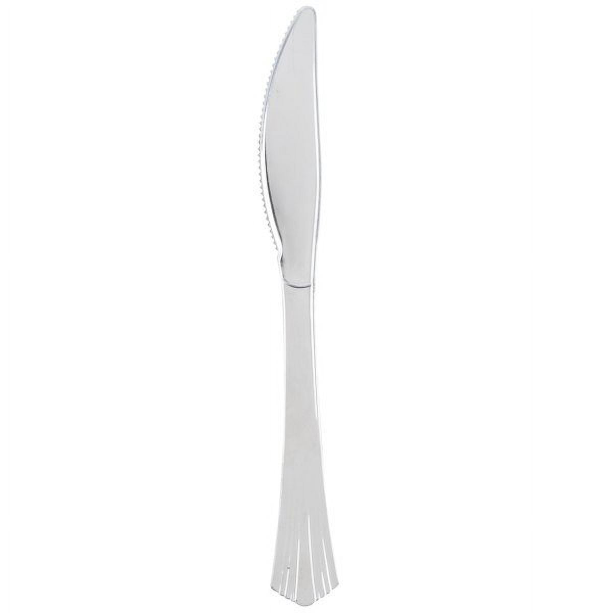 Visions 7 1/2 Heavy Weight Plastic Knife with White Handle - 20/Pack