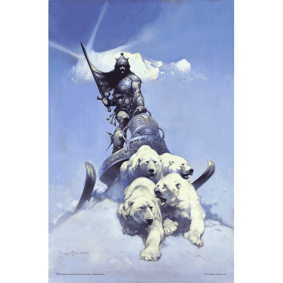 Silver Warrior by Frank Frazetta Art Print Mini Poster- 11" x 17"