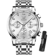 Silver Watches for Men OLEVS Watch Men Luxury Watches for Men Stainless Steel Men Watch Dress Waterproof Watch for Men
