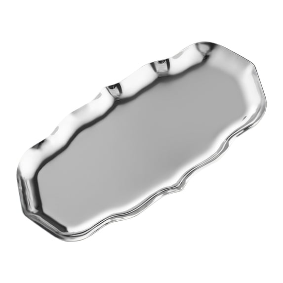 Silver Wave Stainless Steel Jewelry Tray, Metal Organizer for Small Accessories