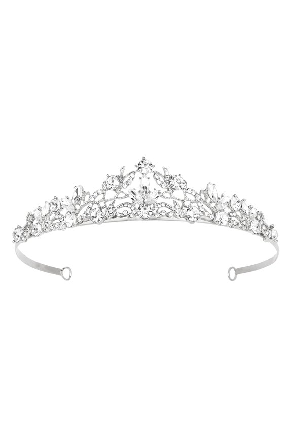 Silver Wedding Crown Crystal Small Tiara for Women Queen Crowns Princess Headband Rhinestones Tiaras for Bride Sparkle Hair Accessories for Birthday Prom Pageant Party