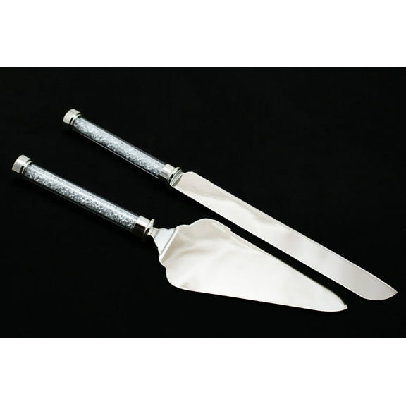 Silver Wedding Knife and Wedding Cake Server Set