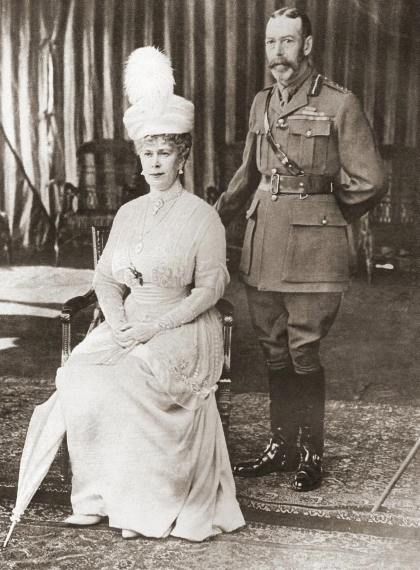 Silver Wedding Portrait Of King George V And Queen Mary In 1918 George V George Frederick Ernest Albert 1865 Canvas Art - Ken Welsh Design Pics (24 x 34)