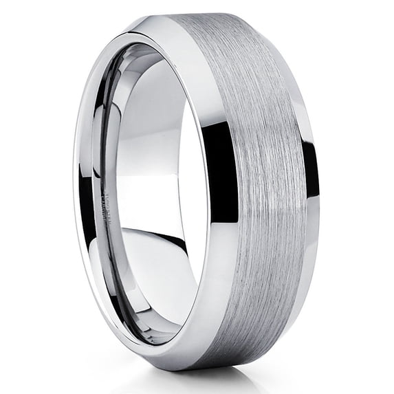 Silver Wedding Ring,Tungsten Wedding Ring,Engagement Ring,8mm Wedding Ring,Anniversary Ring,Engagement Ring