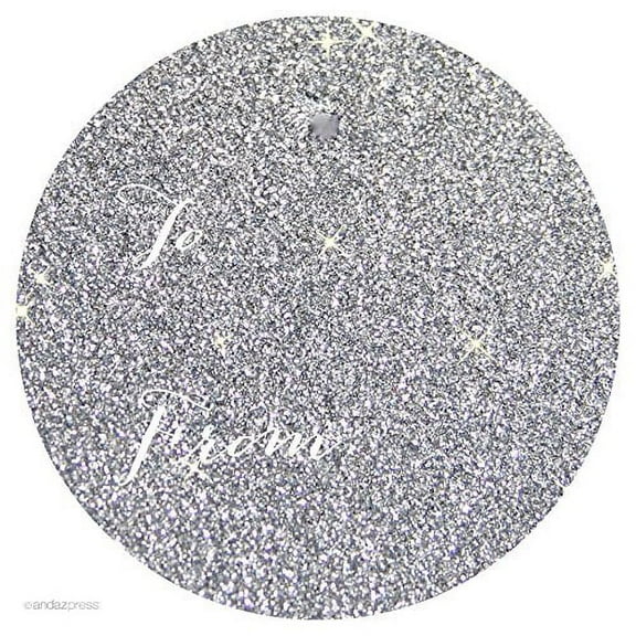Silver Whimsical To/From Circle Gift Labels, 40-Pack