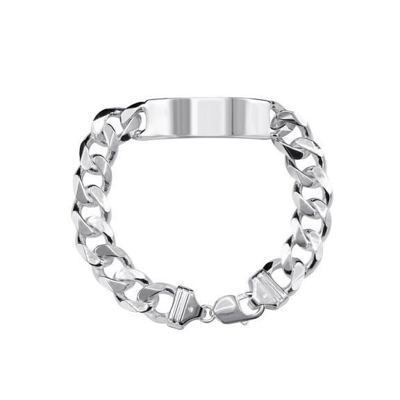 Silver White ID Cuban Bracelet